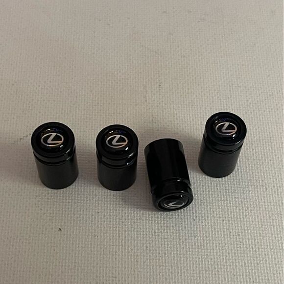 Lexus valve Stem caps in Black with logo set of 4 NWT - Picture 4 of 5